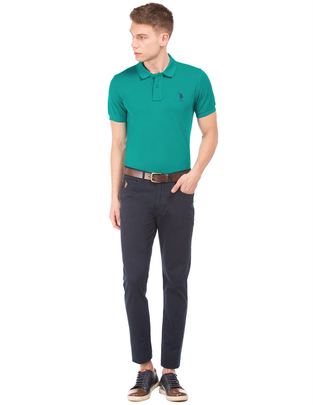 U.S. Polo Assn. Men Casual Wear Green T-Shirt